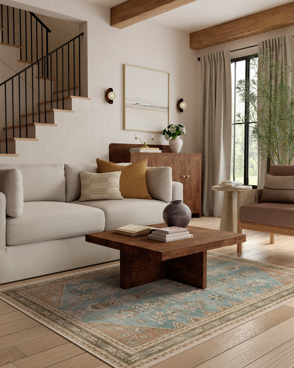 Pradera Blue & Terracotta Flatwoven Rug