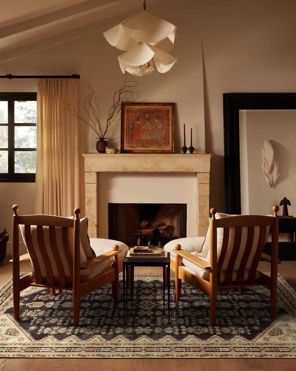 Pradera Tan & Soft Black Rug