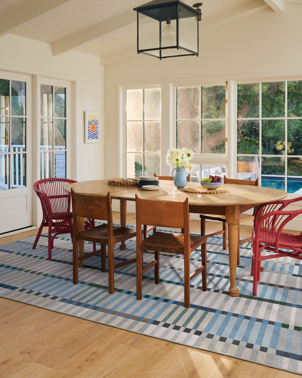 Quincy Soft Blue Flatwoven Rug