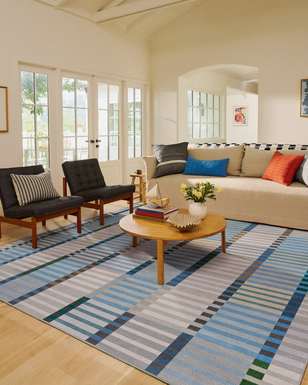 Quincy Soft Blue Flatwoven Rug
