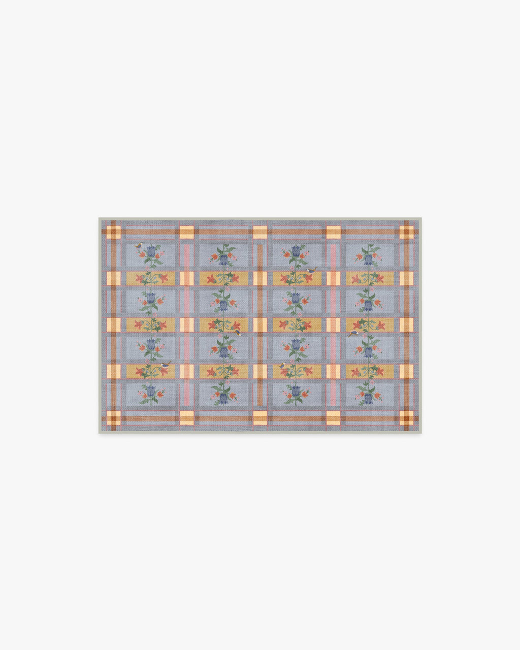 Quinnlyn Slate Blue Multicolor Flatwoven Rug