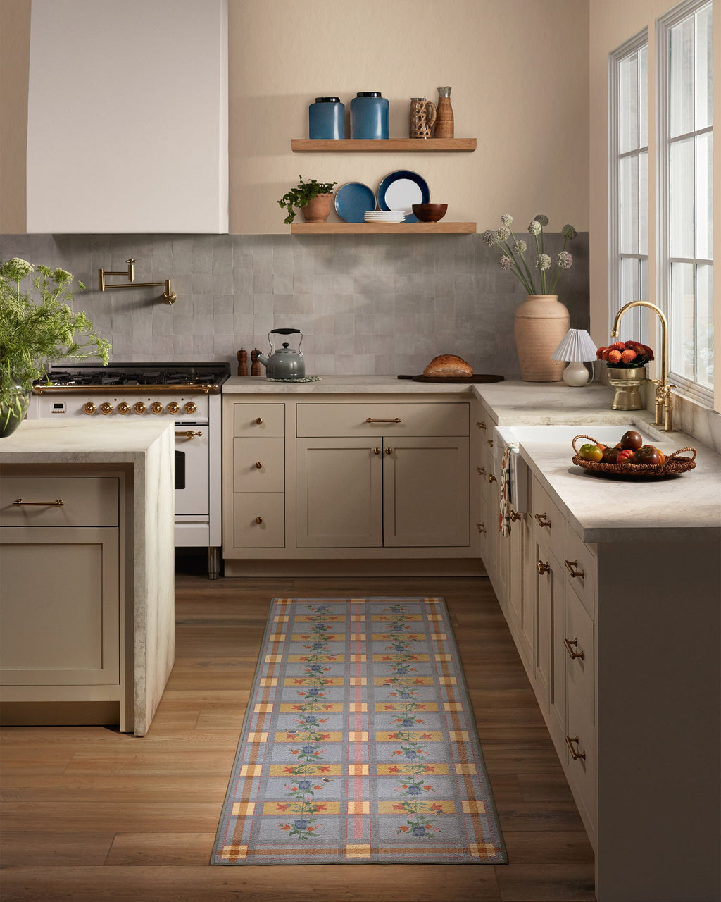 Quinnlyn Slate Blue Multicolor Flatwoven Rug