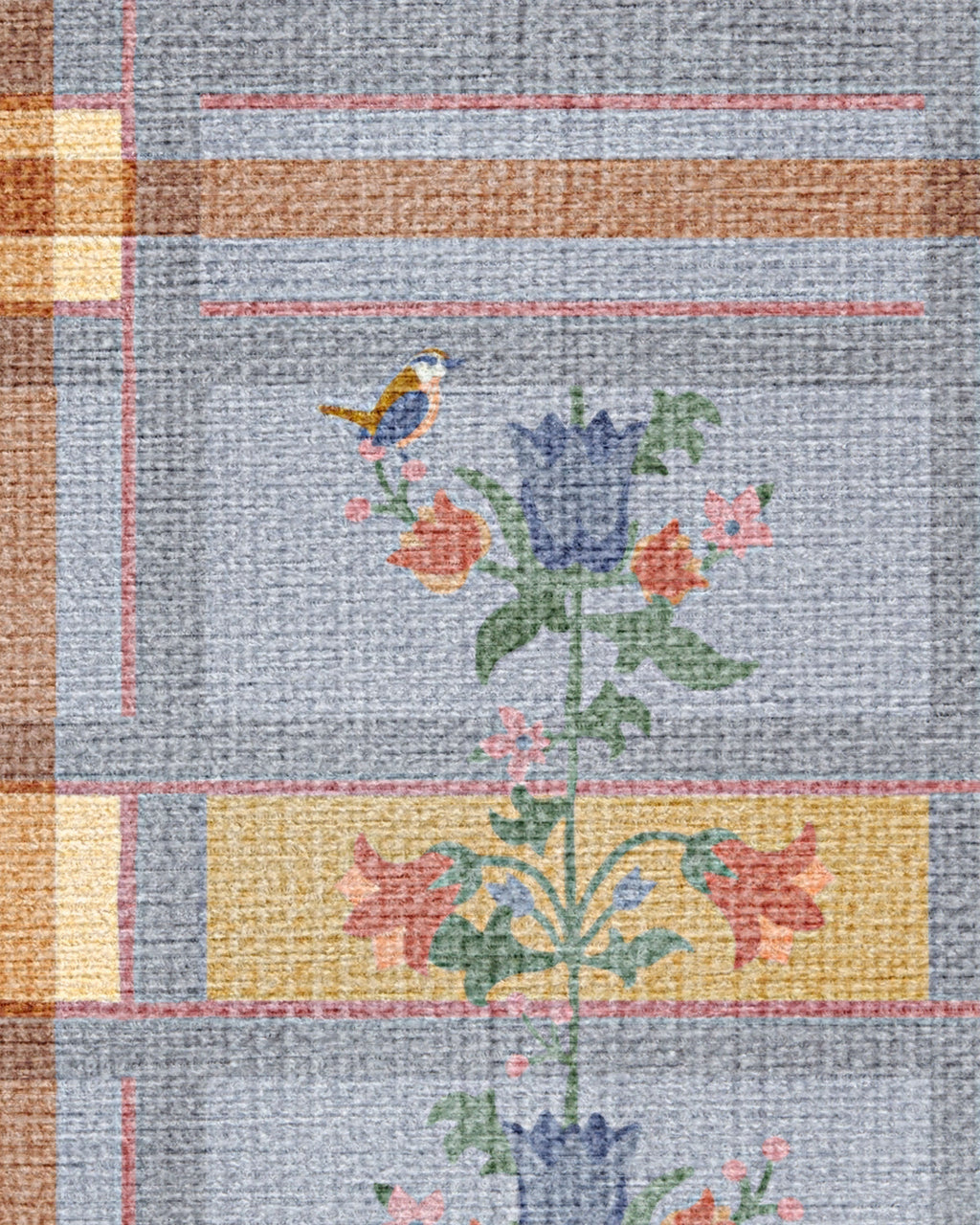 Quinnlyn Slate Blue Multicolor Flatwoven Rug