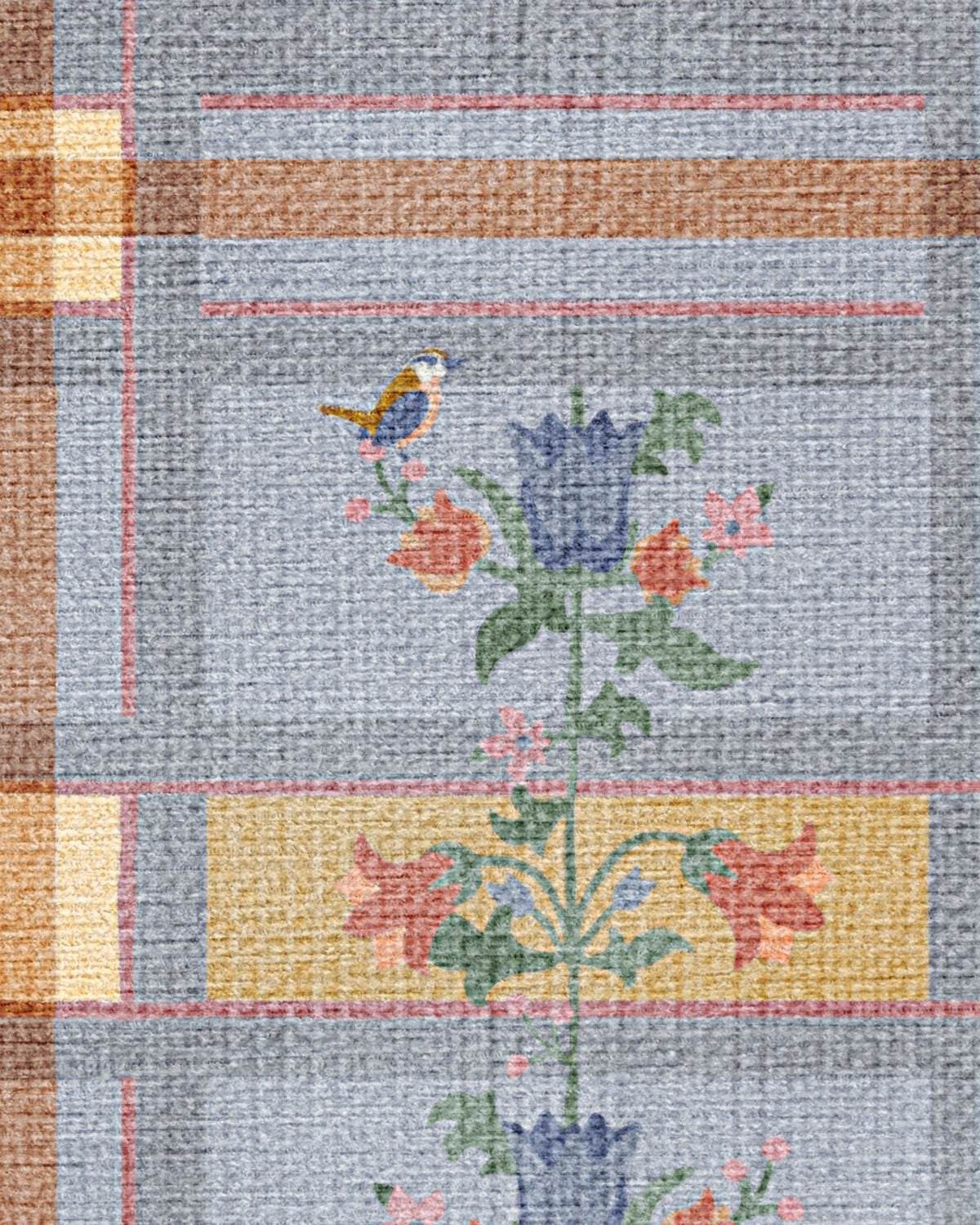 Quinnlyn Slate Blue Multicolor Flatwoven Rug