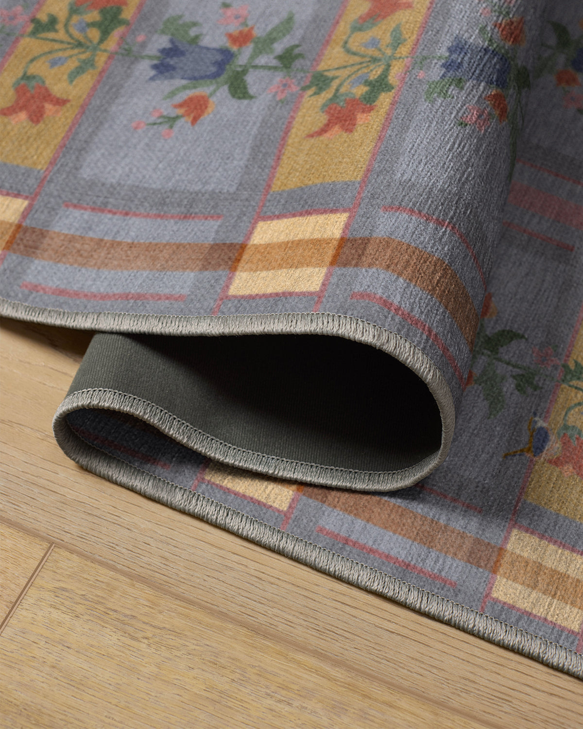 Quinnlyn Slate Blue Multicolor Flatwoven Rug