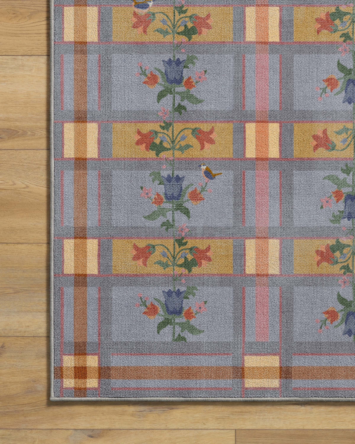 Quinnlyn Slate Blue Multicolor Rug