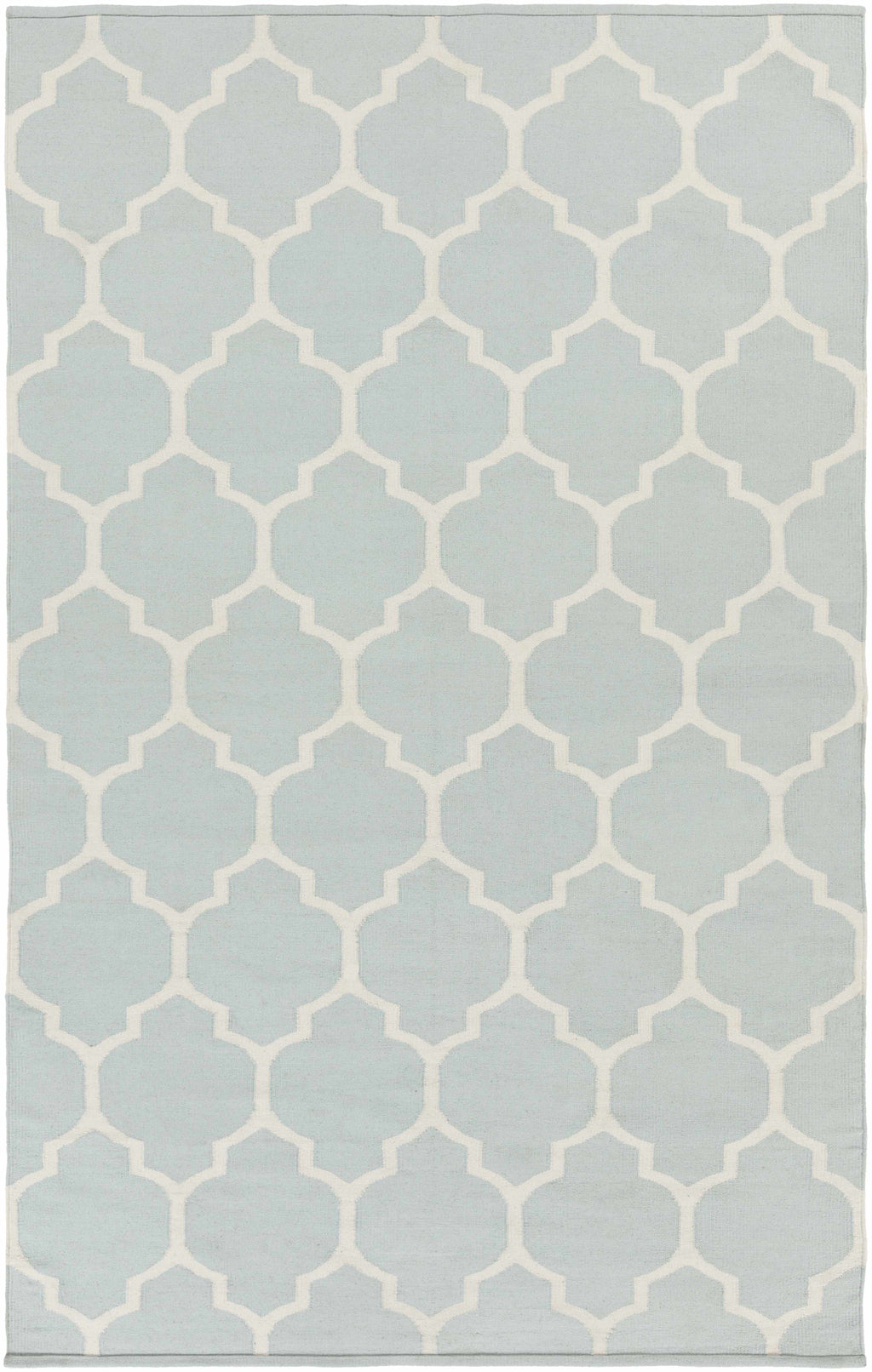 Ragan Ice Blue Trellis Cotton Rug - Clearance