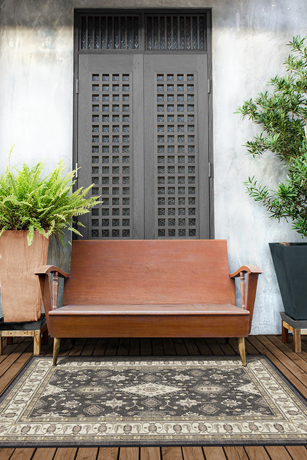 Ranier Dark Wood Outdoor Rug