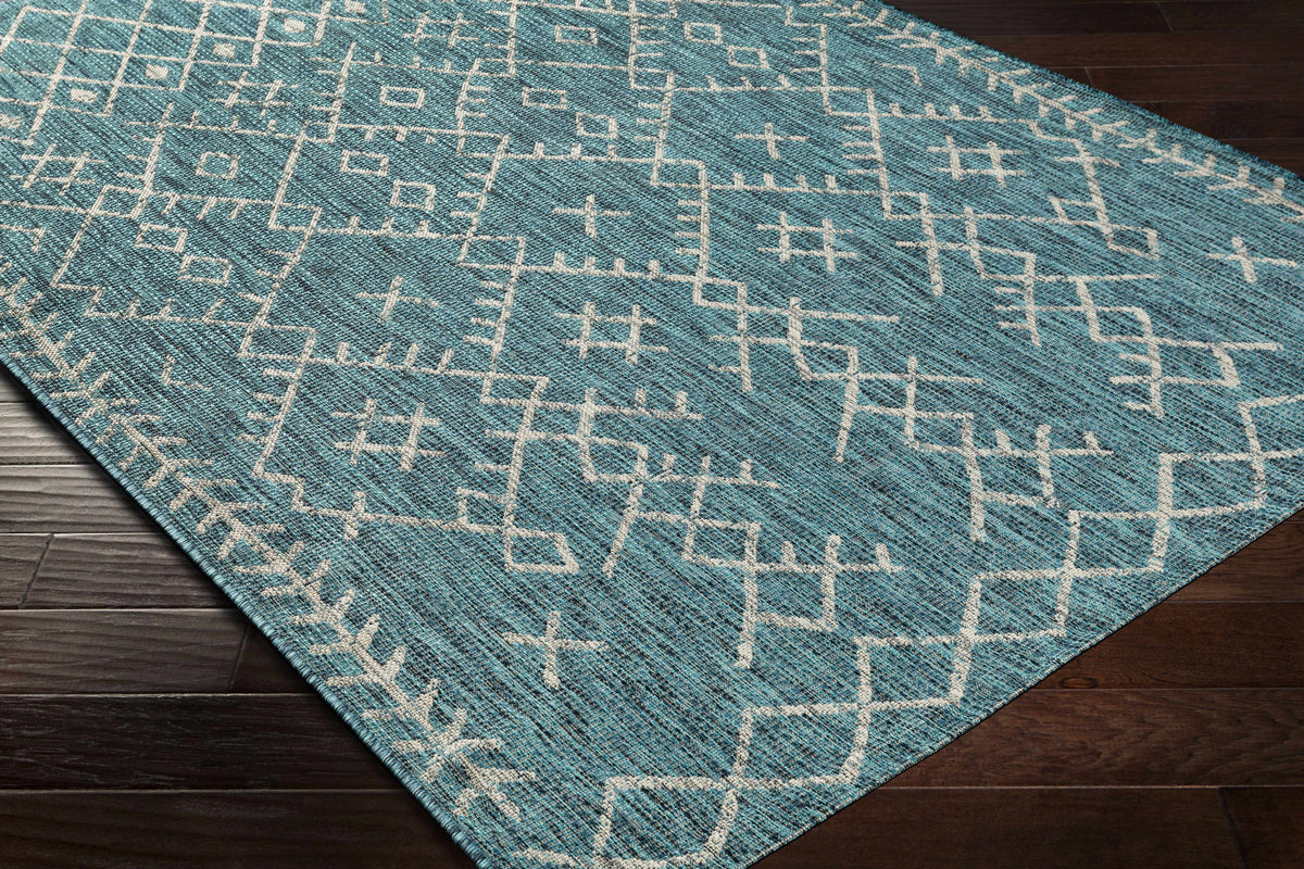Maunawili Aqua Nordic Outdoor Rug