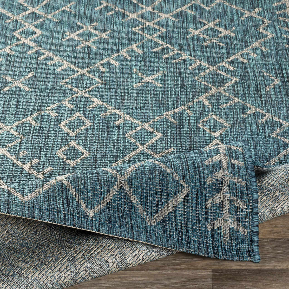 Maunawili Aqua Nordic Outdoor Rug