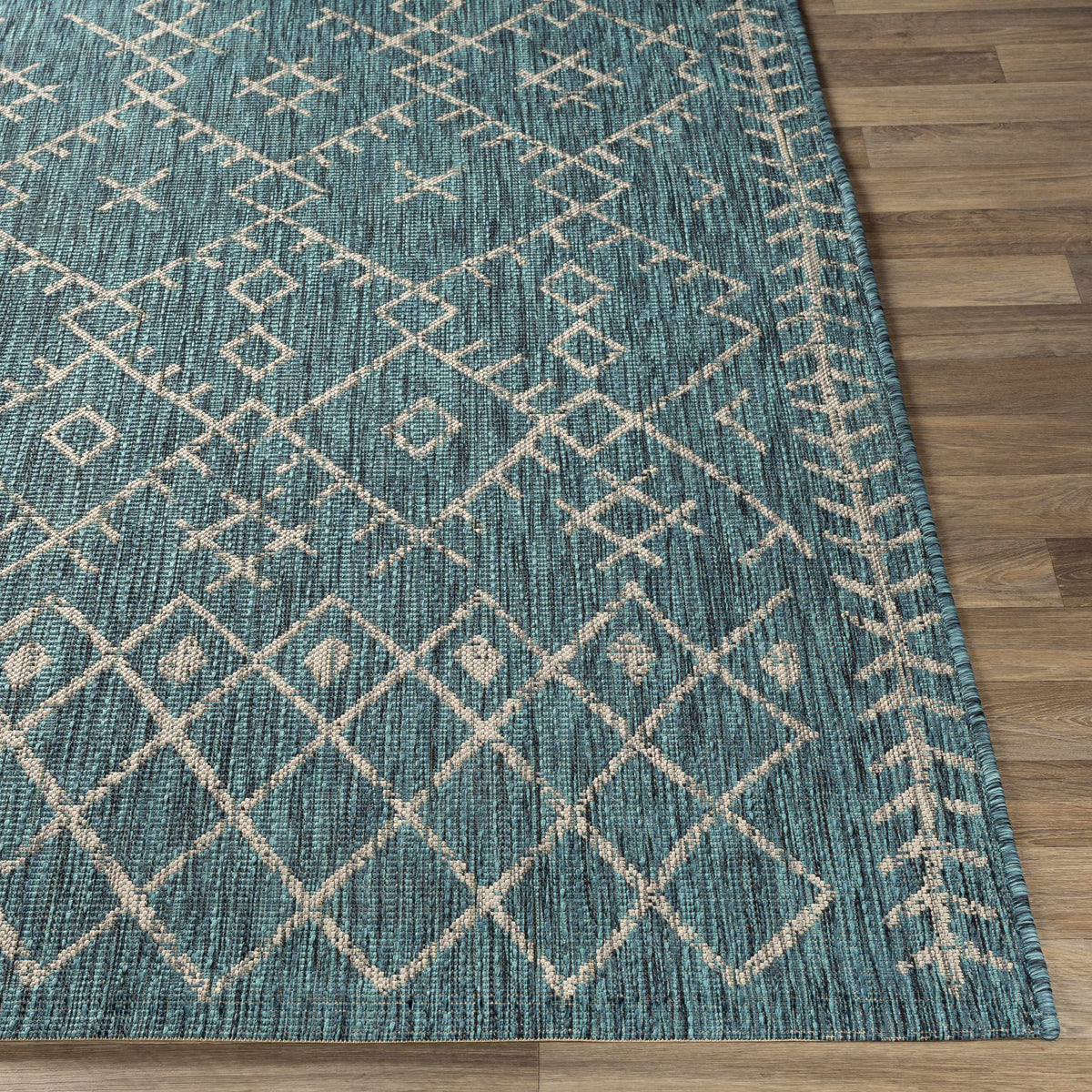 Maunawili Aqua Nordic Outdoor Rug