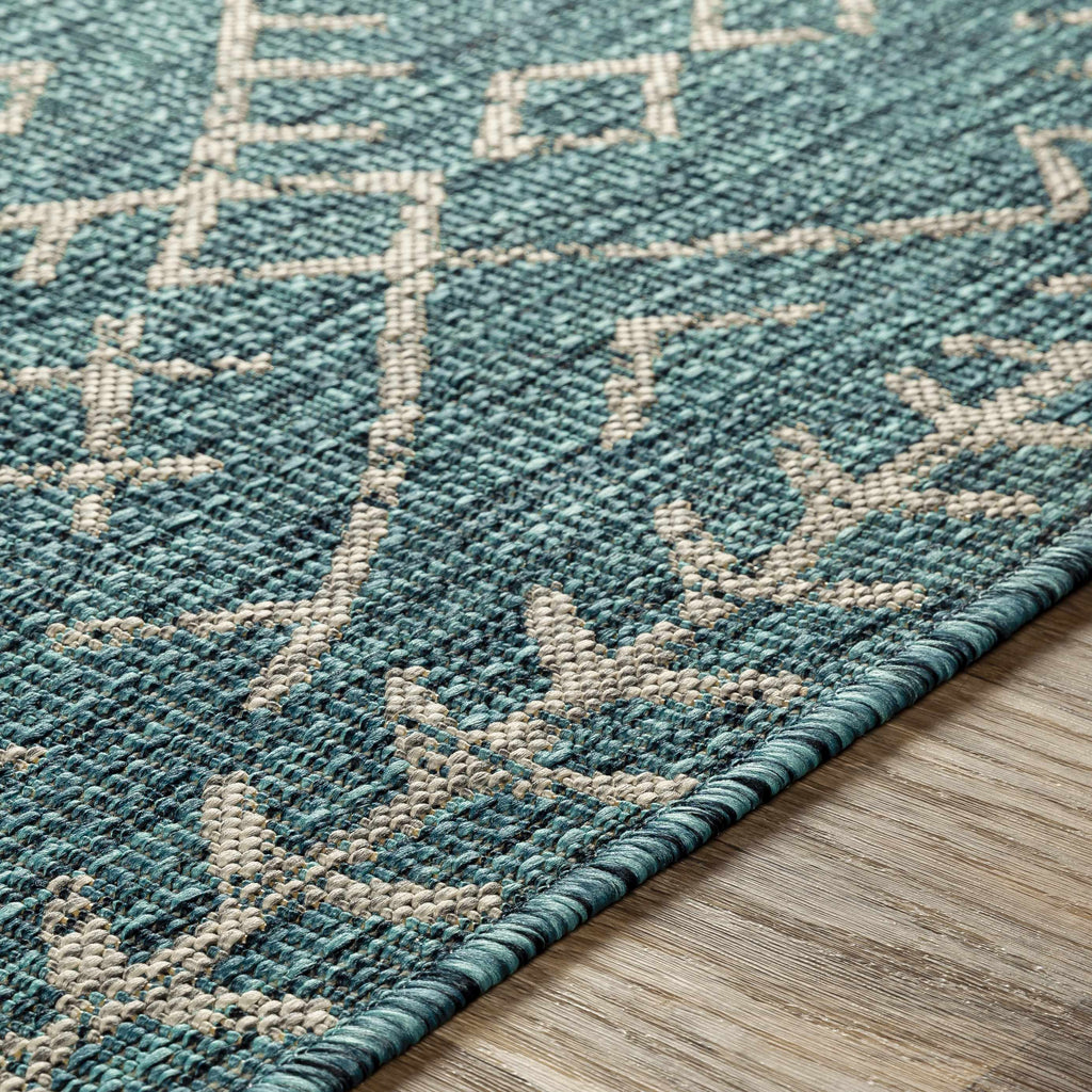 Maunawili Aqua Nordic Outdoor Rug