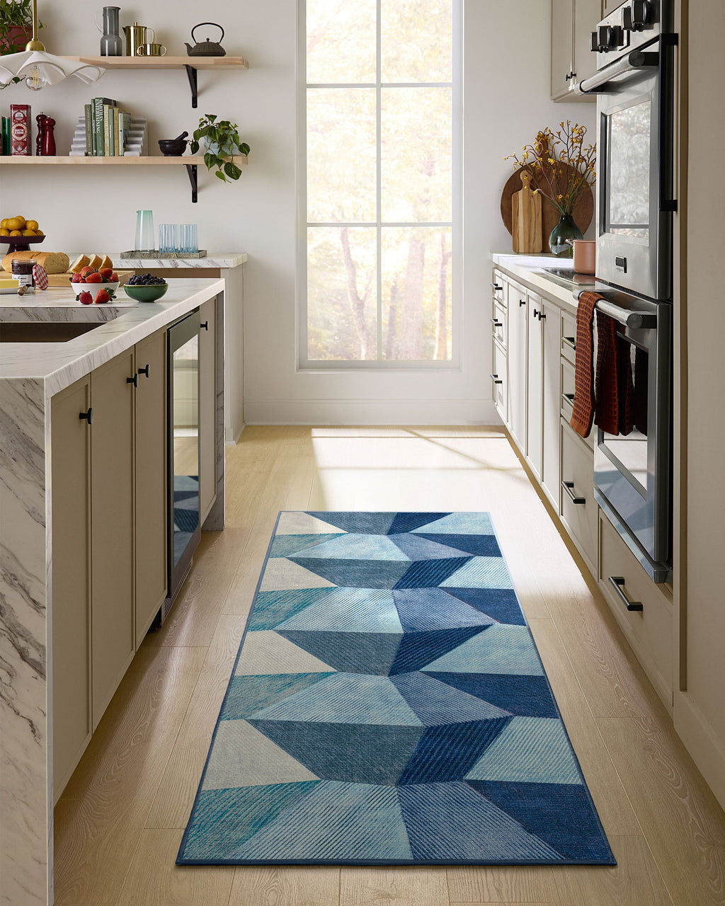 Rhea Blue Flatwoven Rug