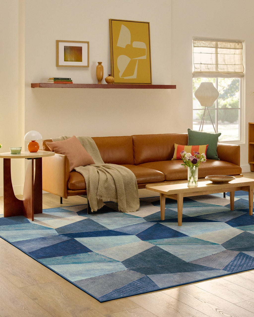 Rhea Blue Flatwoven Rug