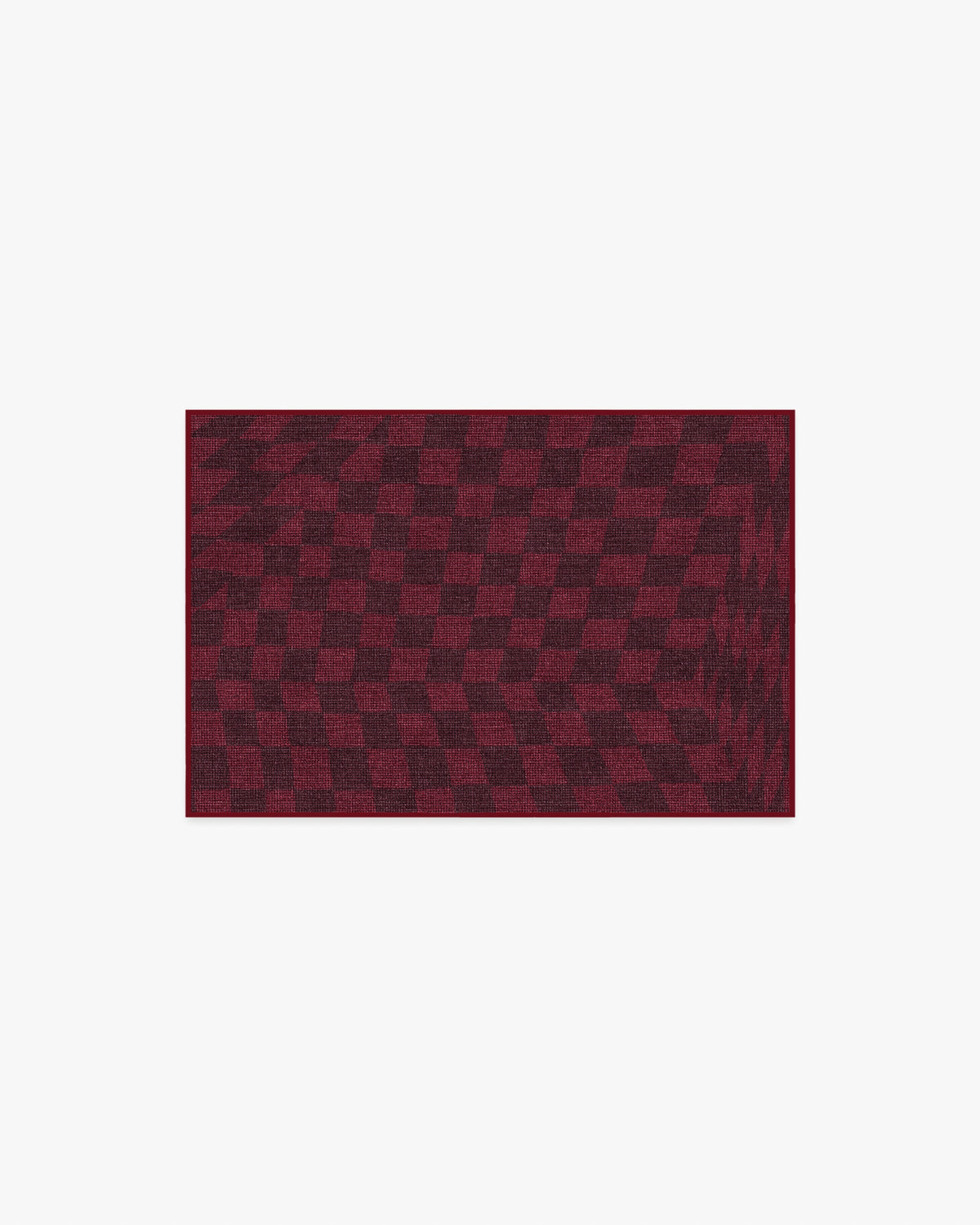 Ricardo Checkerboard Burgundy Rug by Humberto Leon