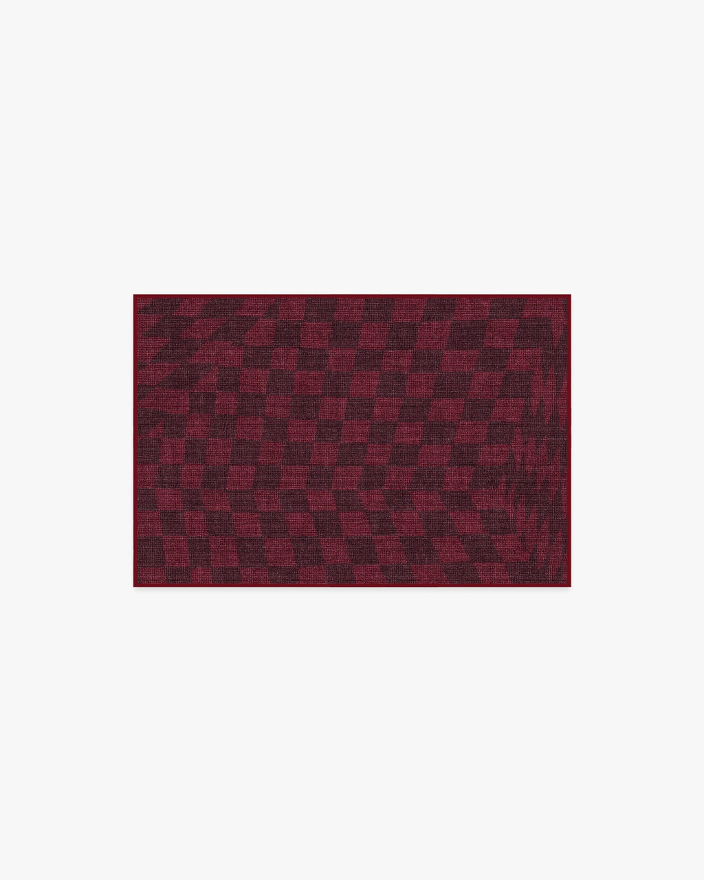 Ricardo Checkerboard Burgundy Flatwoven Rug by Humberto Leon