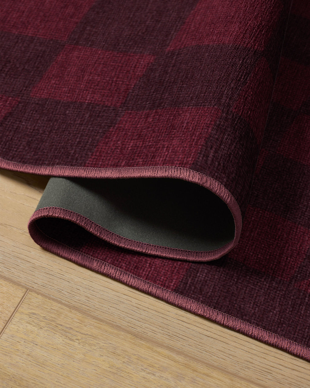 Ricardo Checkerboard Burgundy Flatwoven Rug by Humberto Leon
