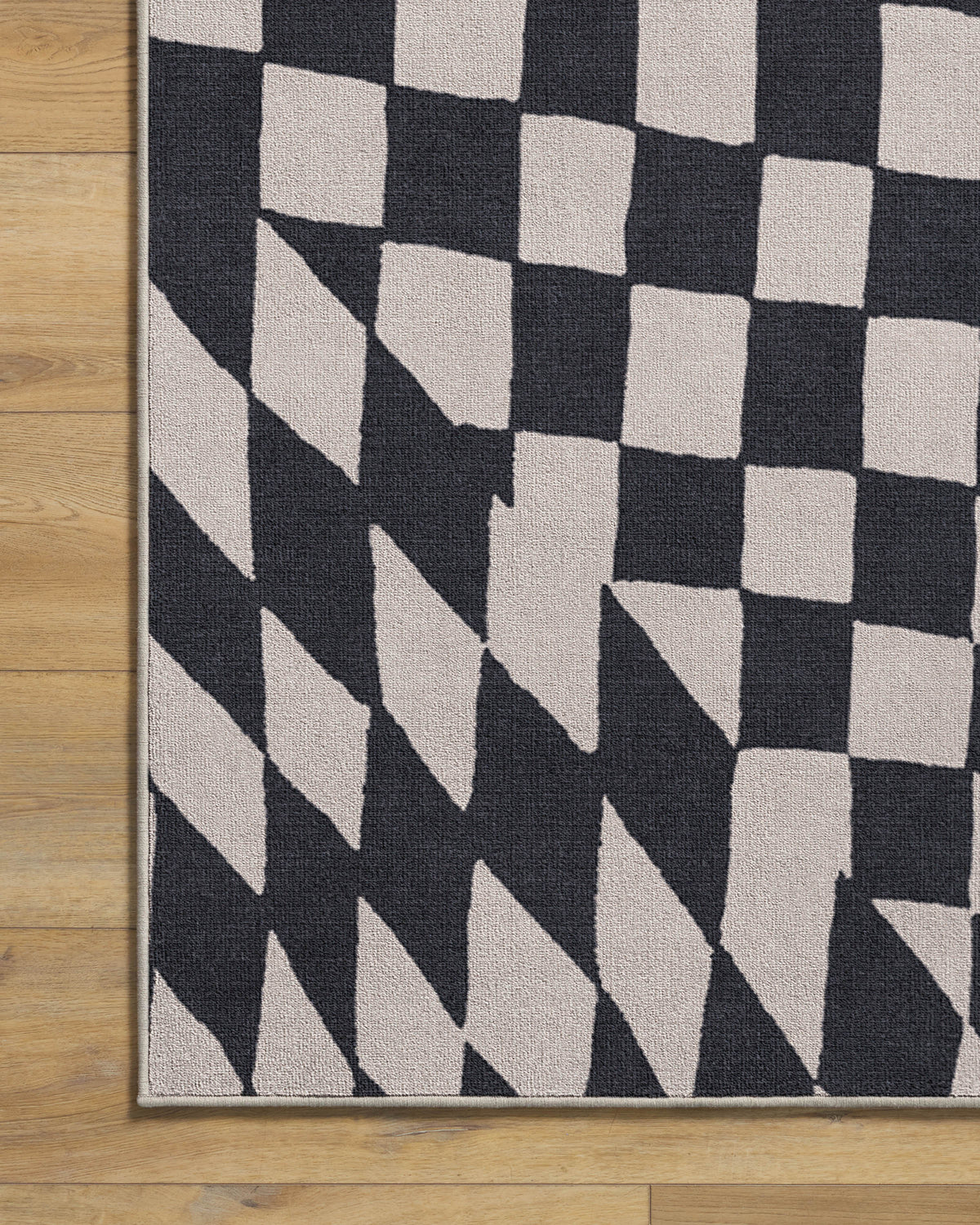 Ricardo Checkerboard Ivory & Black Rug by Humberto Leon