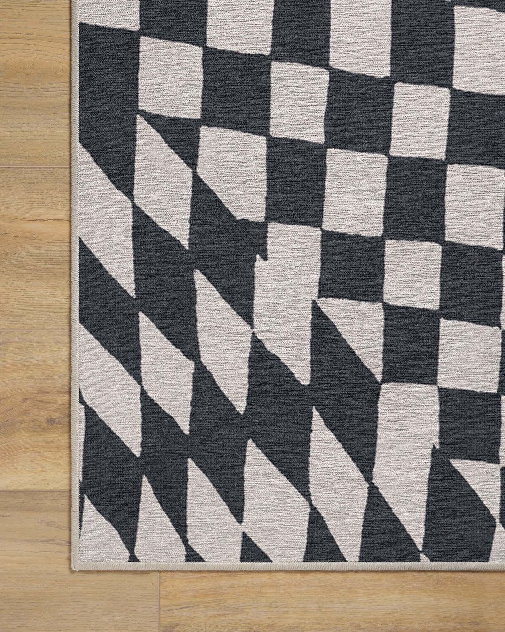 Ricardo Checkerboard Ivory & Black Flatwoven Rug by Humberto Leon