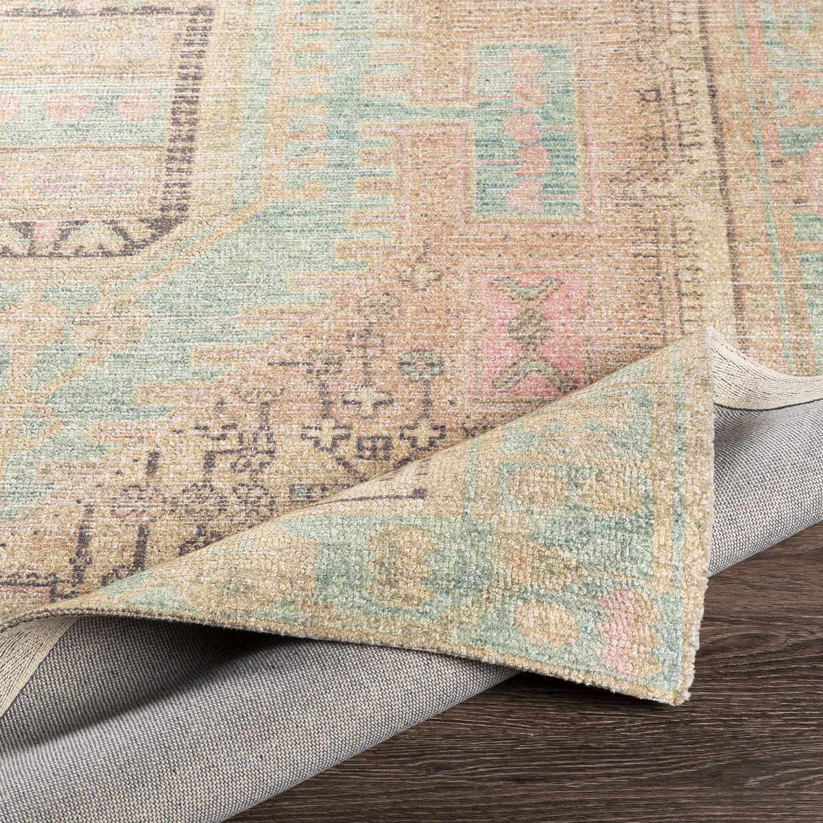 Rickinghall Peach&Sage Medallion Beige Rug - Clearance