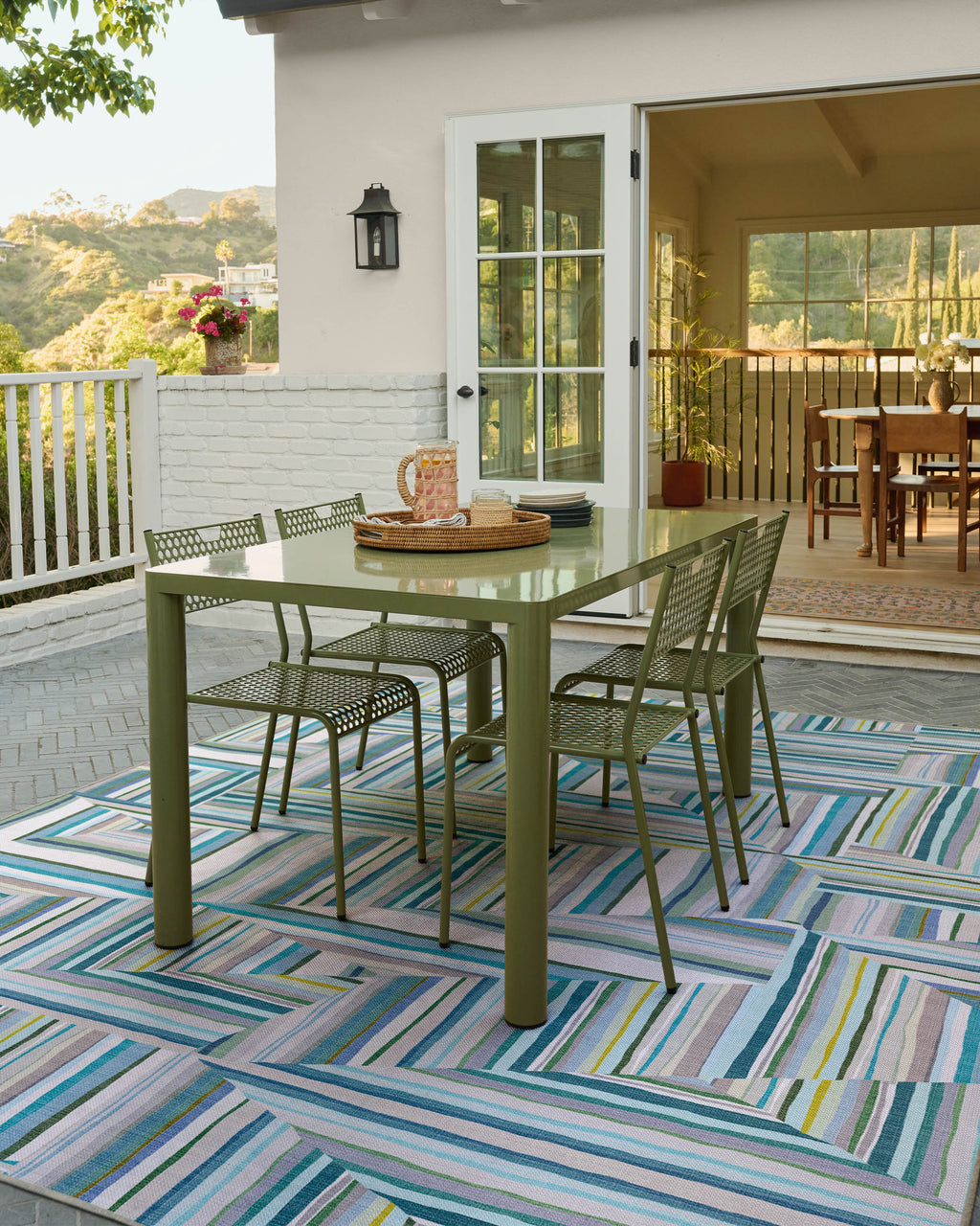 Riviera Teal Outdoor Rug