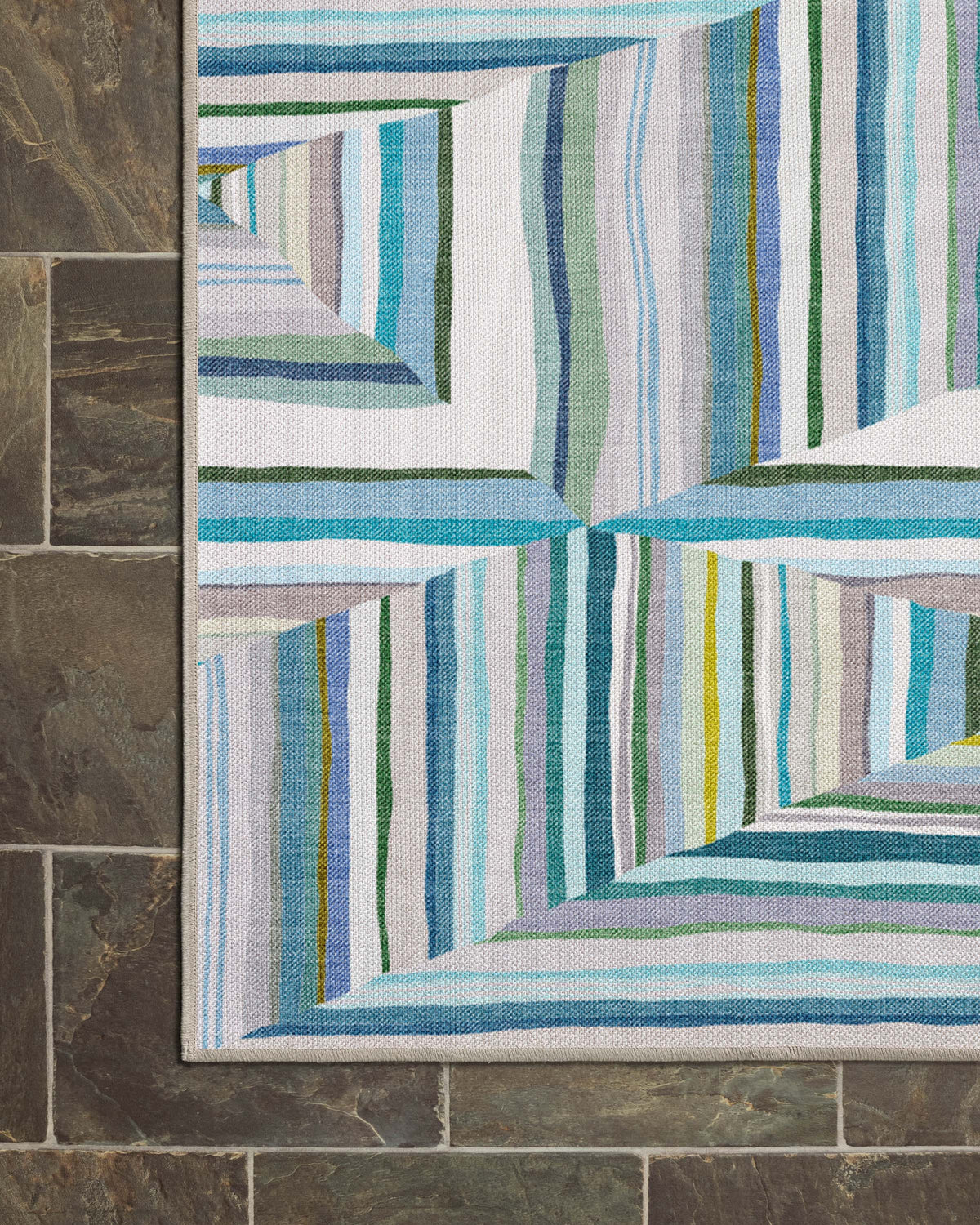 Riviera Teal Outdoor Rug