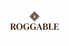 Roggable 白底 Logo，深棕字体与编织纹样