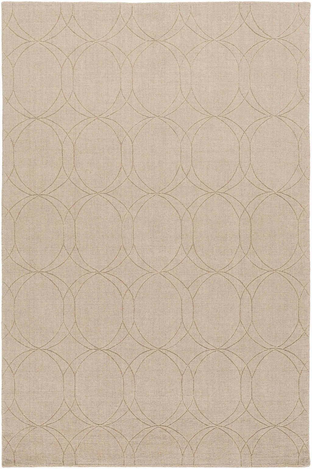 Rolfe Tan Circles Wool Rug - Clearance