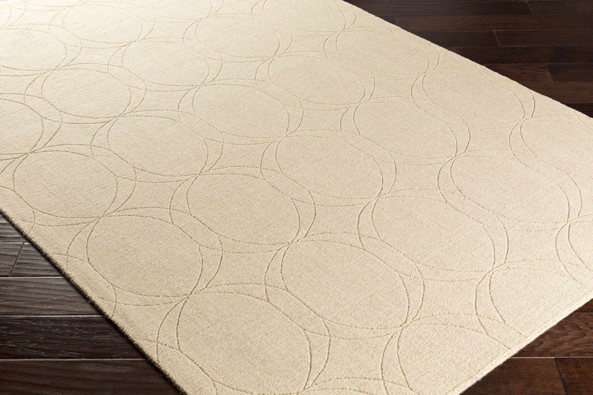Rolfe Tan Circles Wool Rug - Clearance