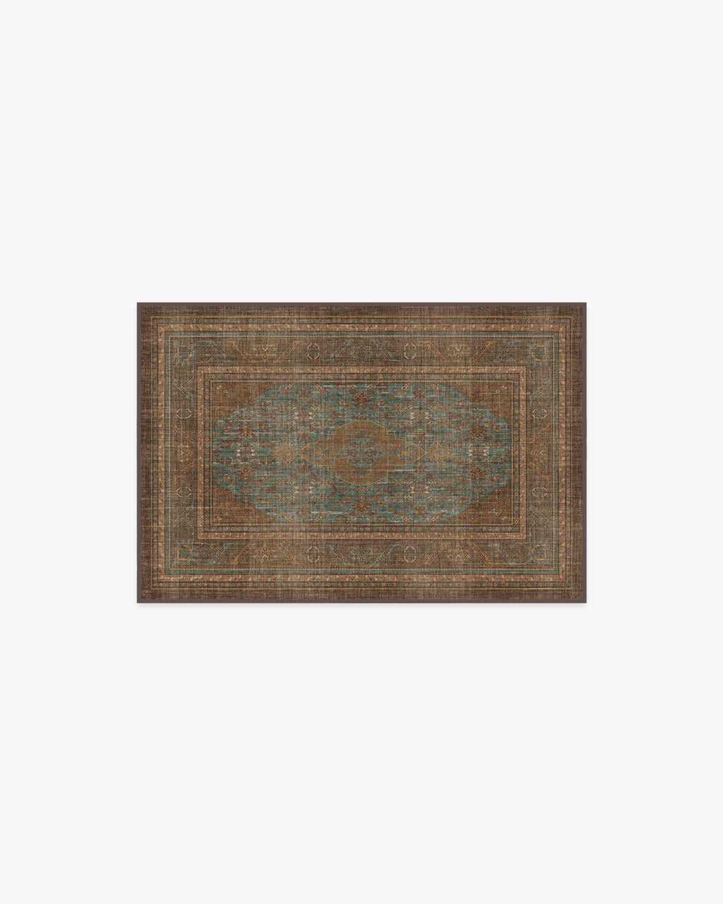 Rowan Teal Blue & Copper Flatwoven Rug