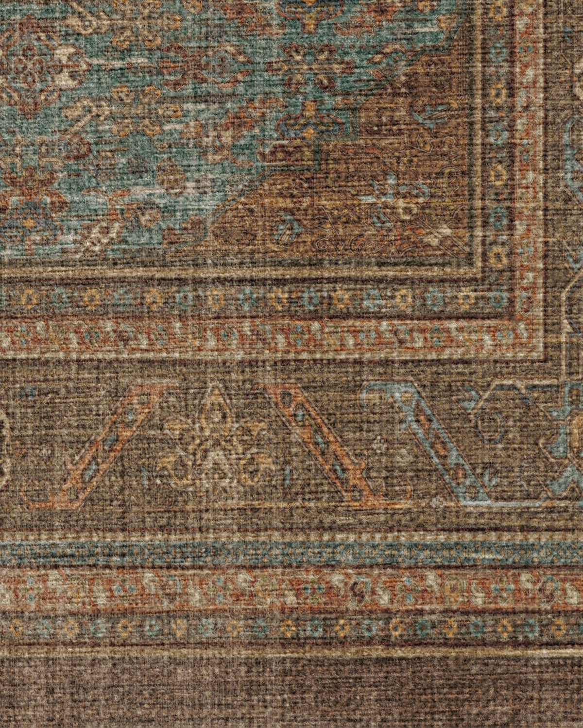 Rowan Teal Blue & Copper Flatwoven Rug