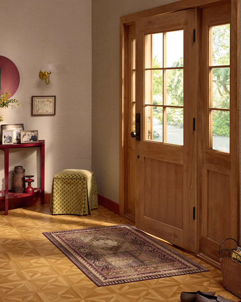 Rumi Mauve & Olive Flatwoven Rug