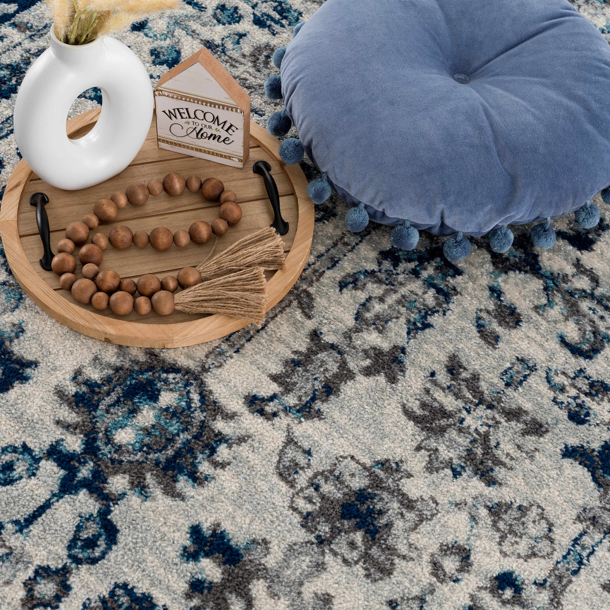 Istanbul Vintage Blue Area Rug - Clearance