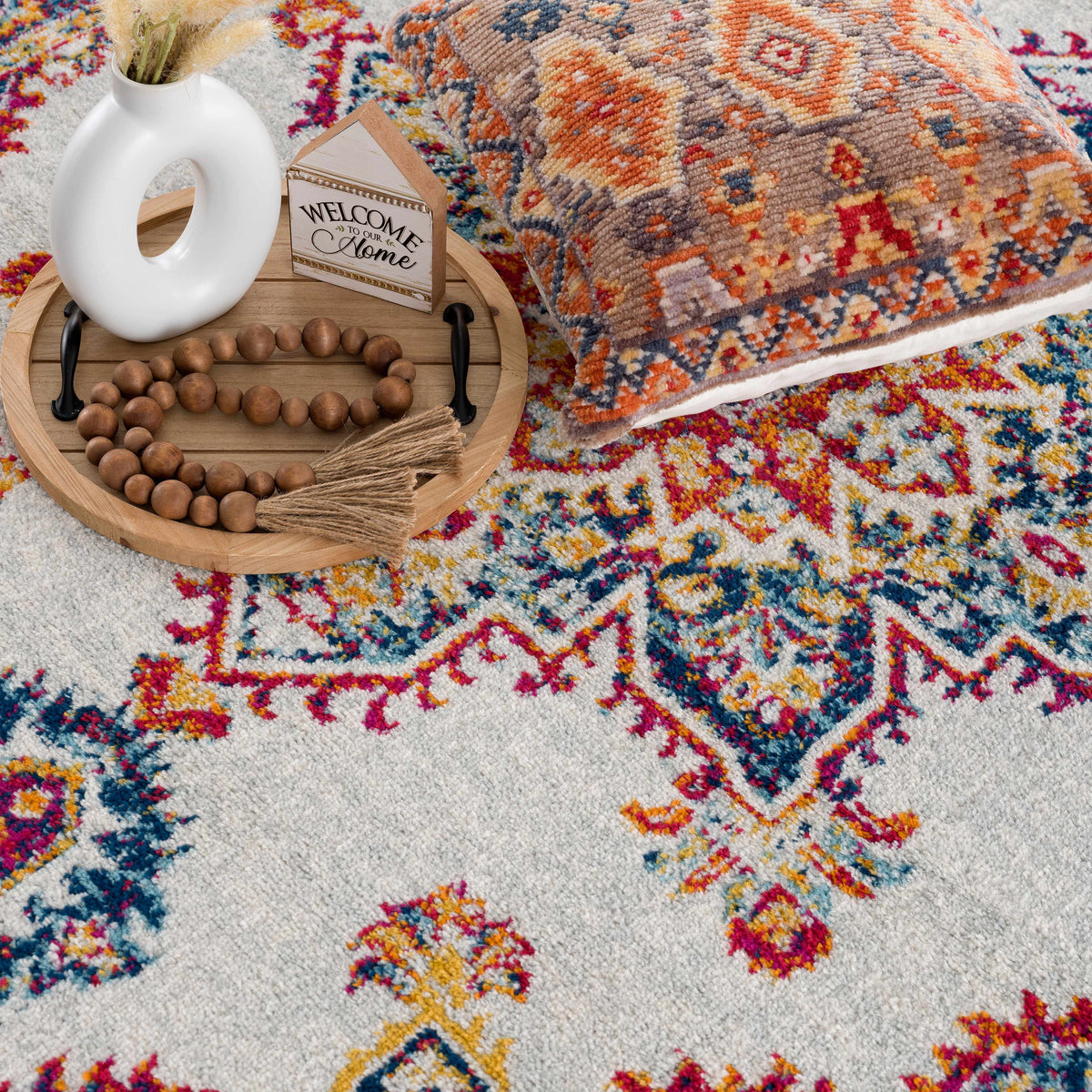 Istanbul Medallion Orange Area Rug - Clearance