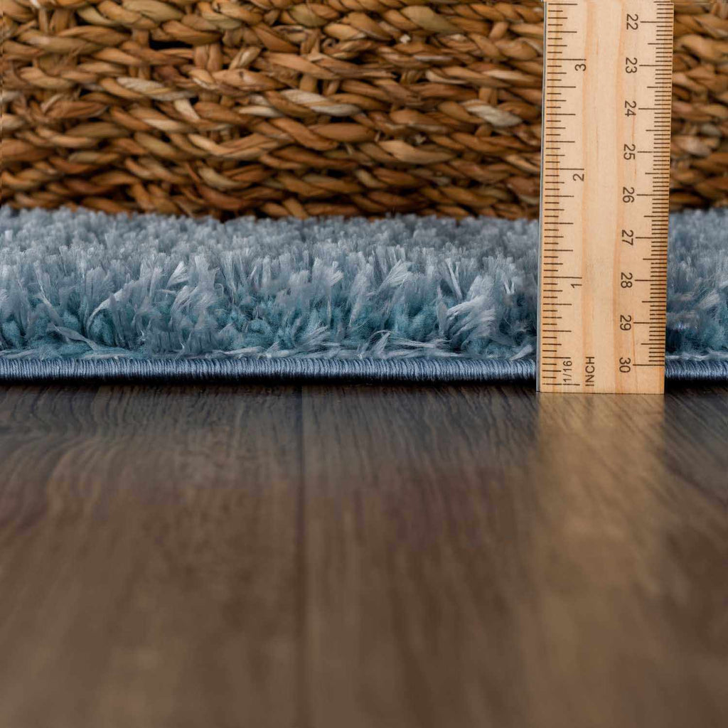 Heavenly Solid Blue Plush Rug - Clearance
