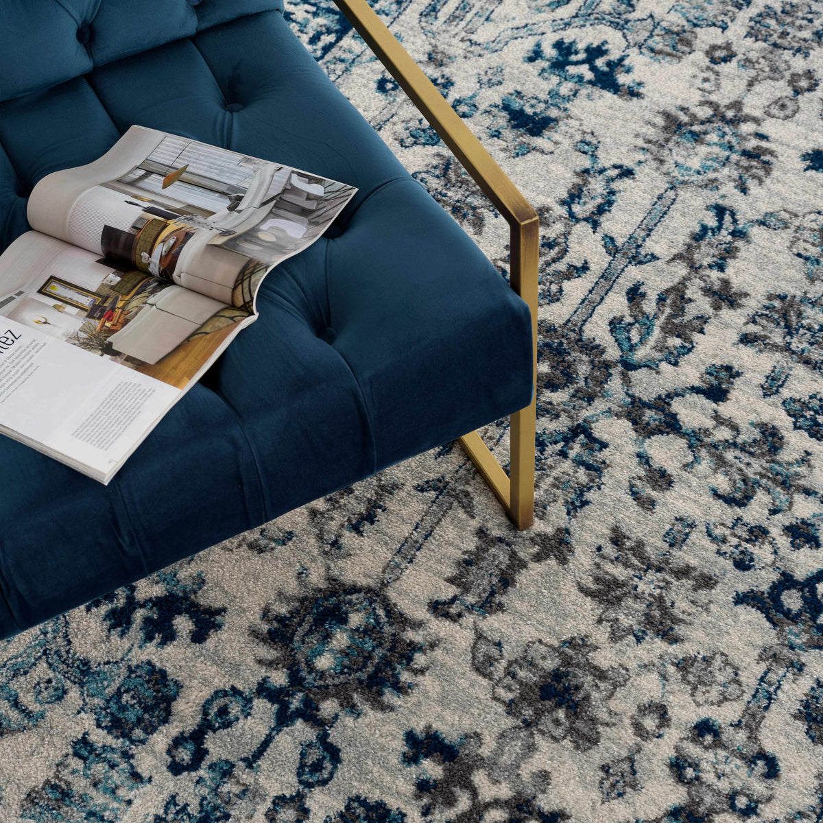 Istanbul Vintage Blue Area Rug - Clearance