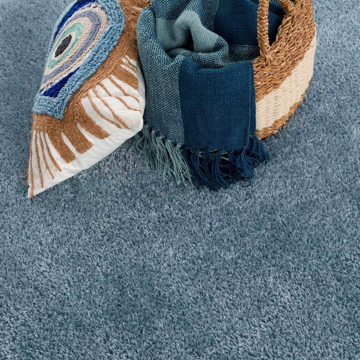 Heavenly Solid Blue Plush Rug - Clearance