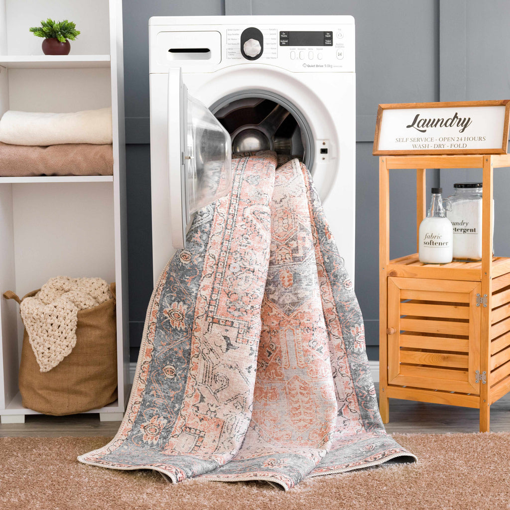 Rosman Distressed Washable Area Rug
