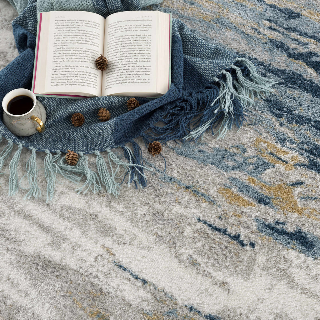 Live Marble Blue Area Rug - Clearance