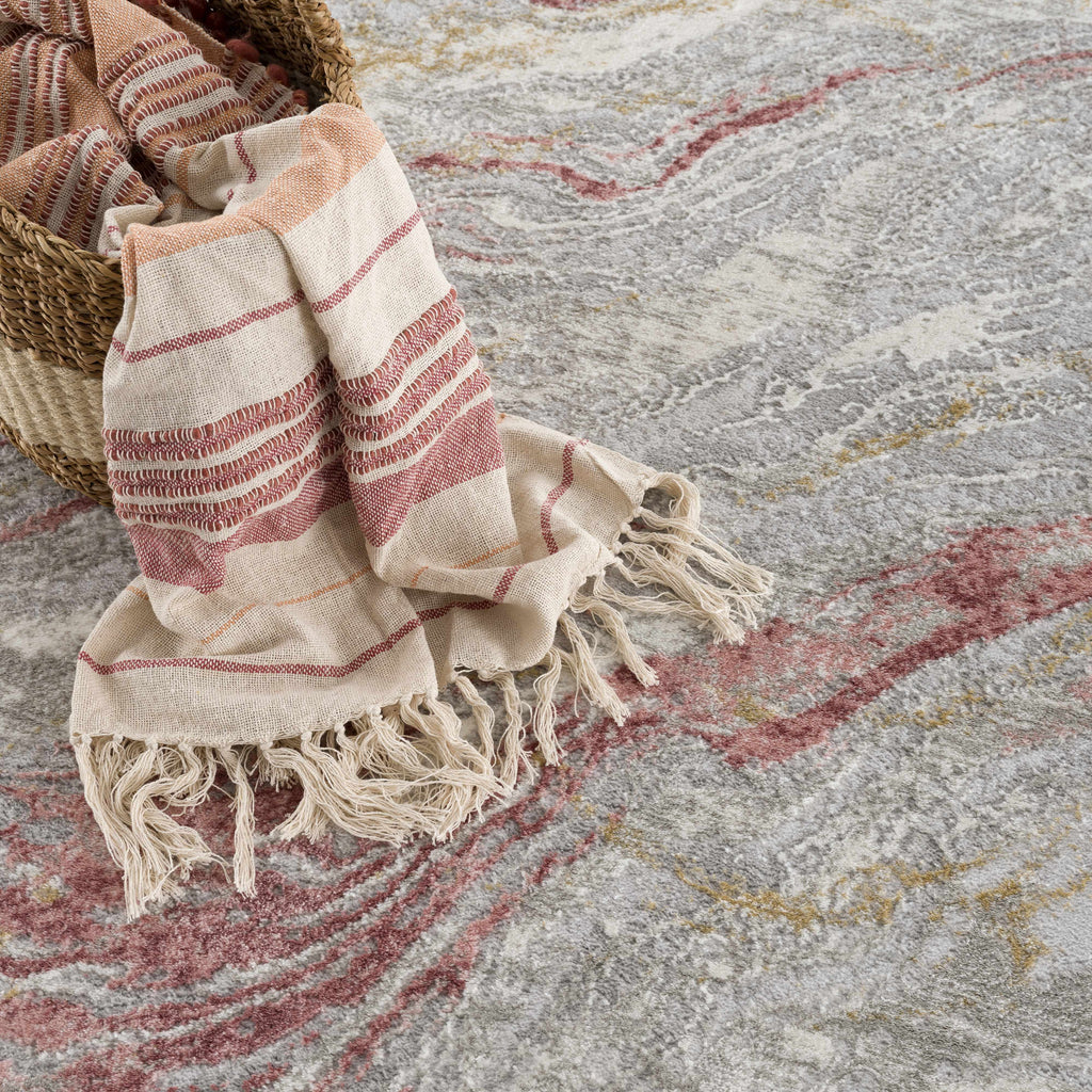 Lively Marble Pink Area Rug - Clearance