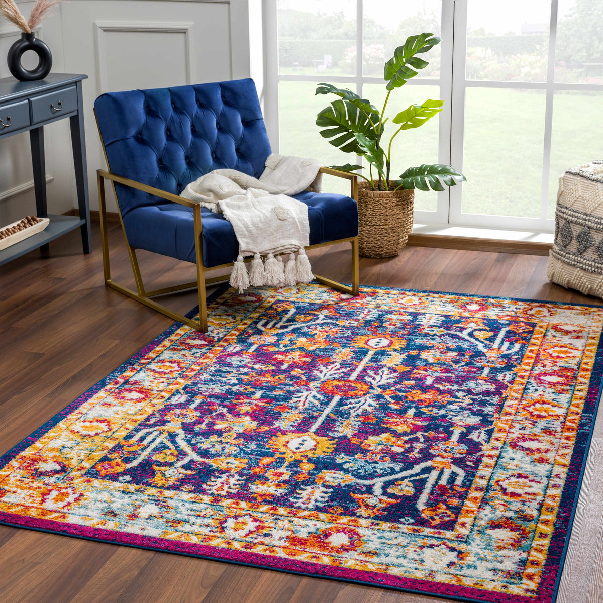 Istanbul Vintage Navy Area Rug - Clearance