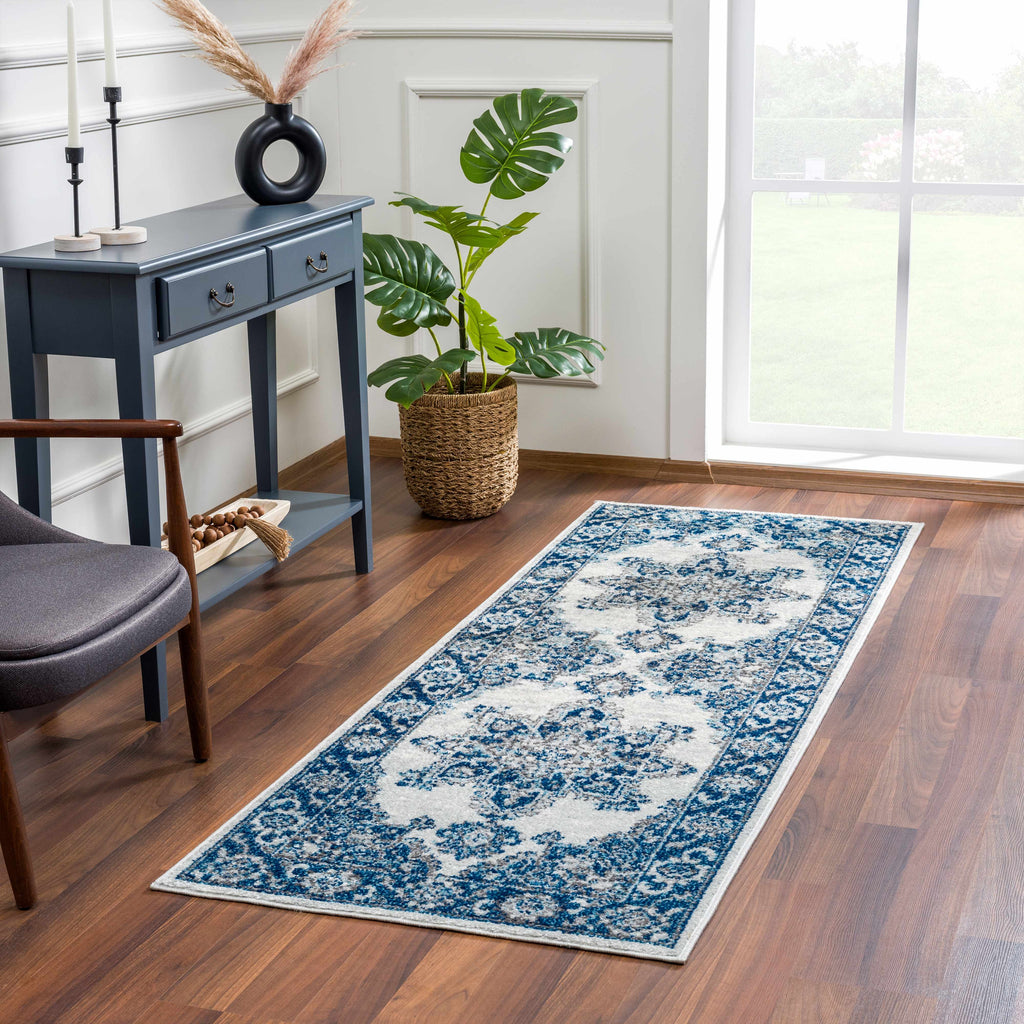 Istanbul Medallion Blue Area Rug - Clearance