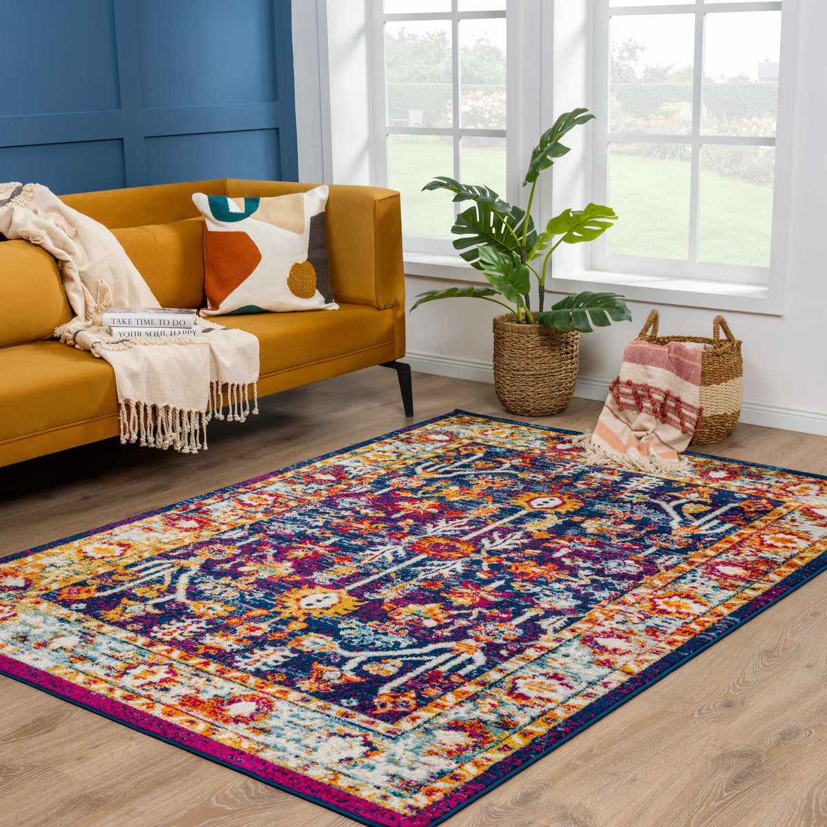 Istanbul Vintage Navy Area Rug - Clearance