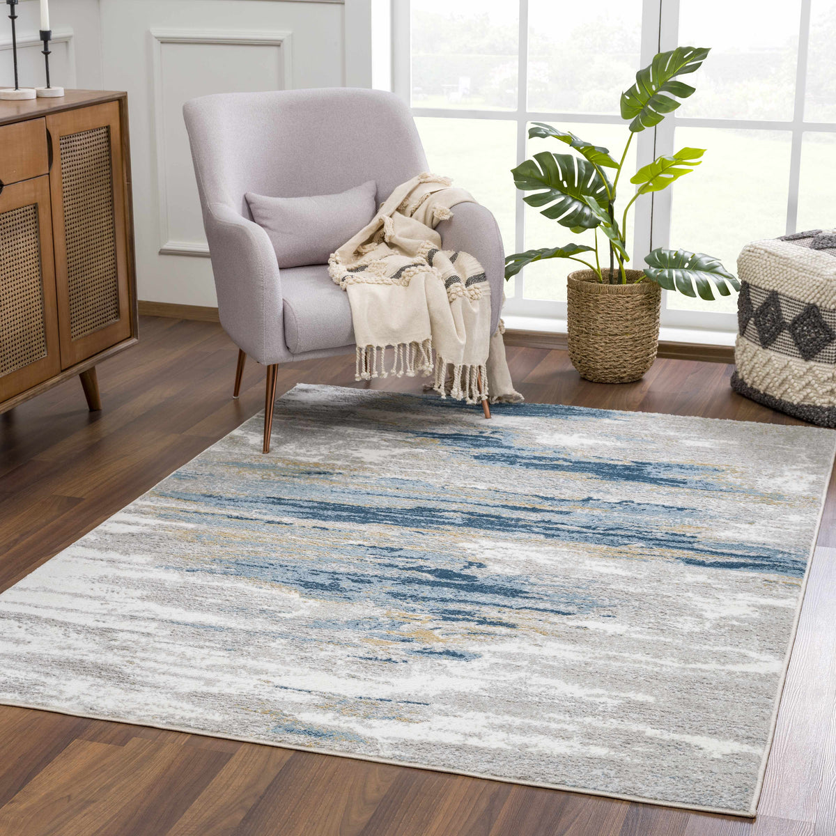 Live Marble Blue Area Rug - Clearance
