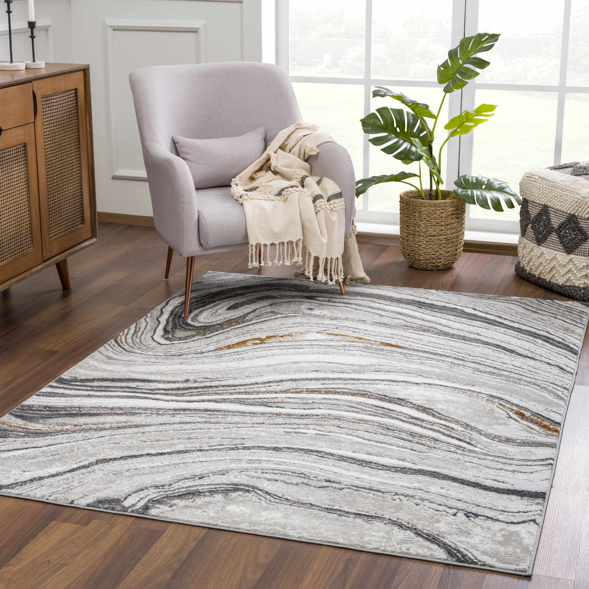 Live Marble Dark Gray Area Rug - Clearance