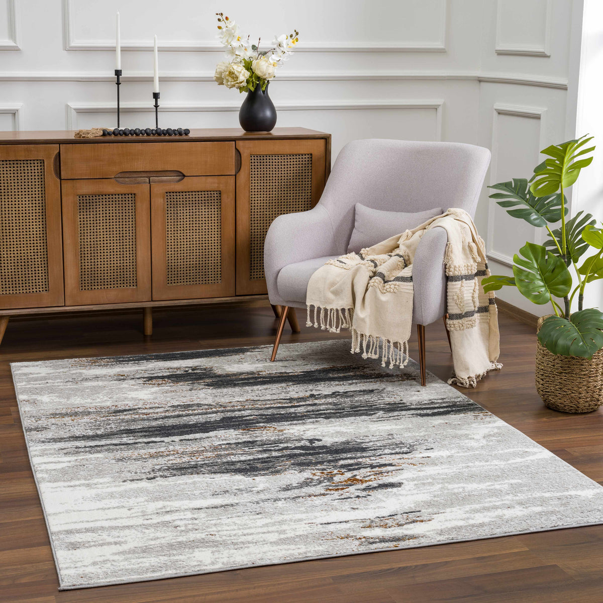 Live Marble Gray Area Rug - Clearance