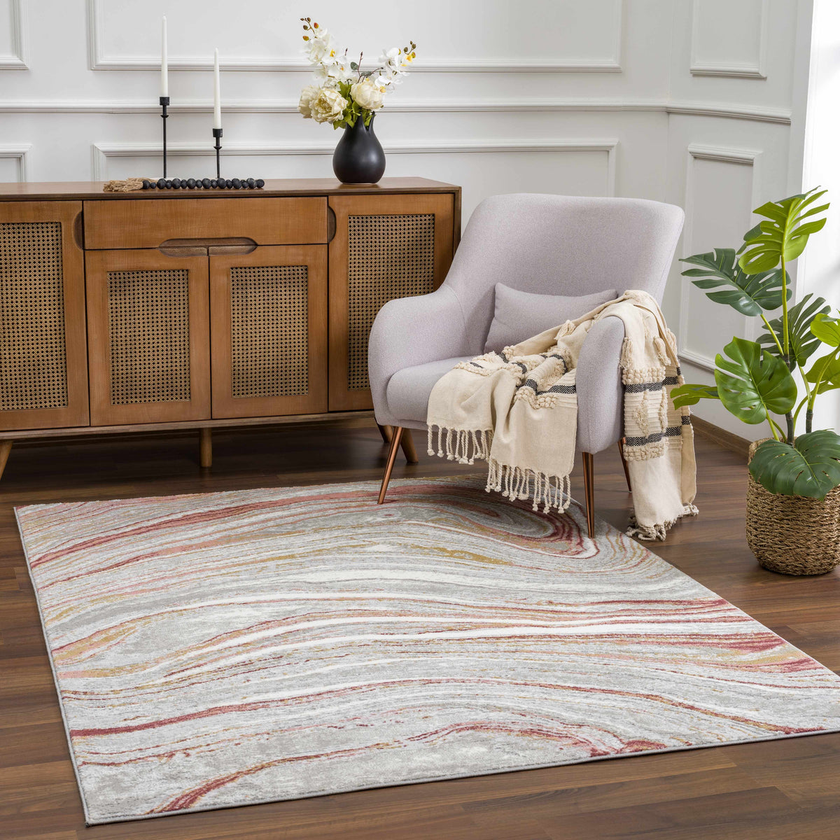 Live Marble Pink Area Rug - Clearance