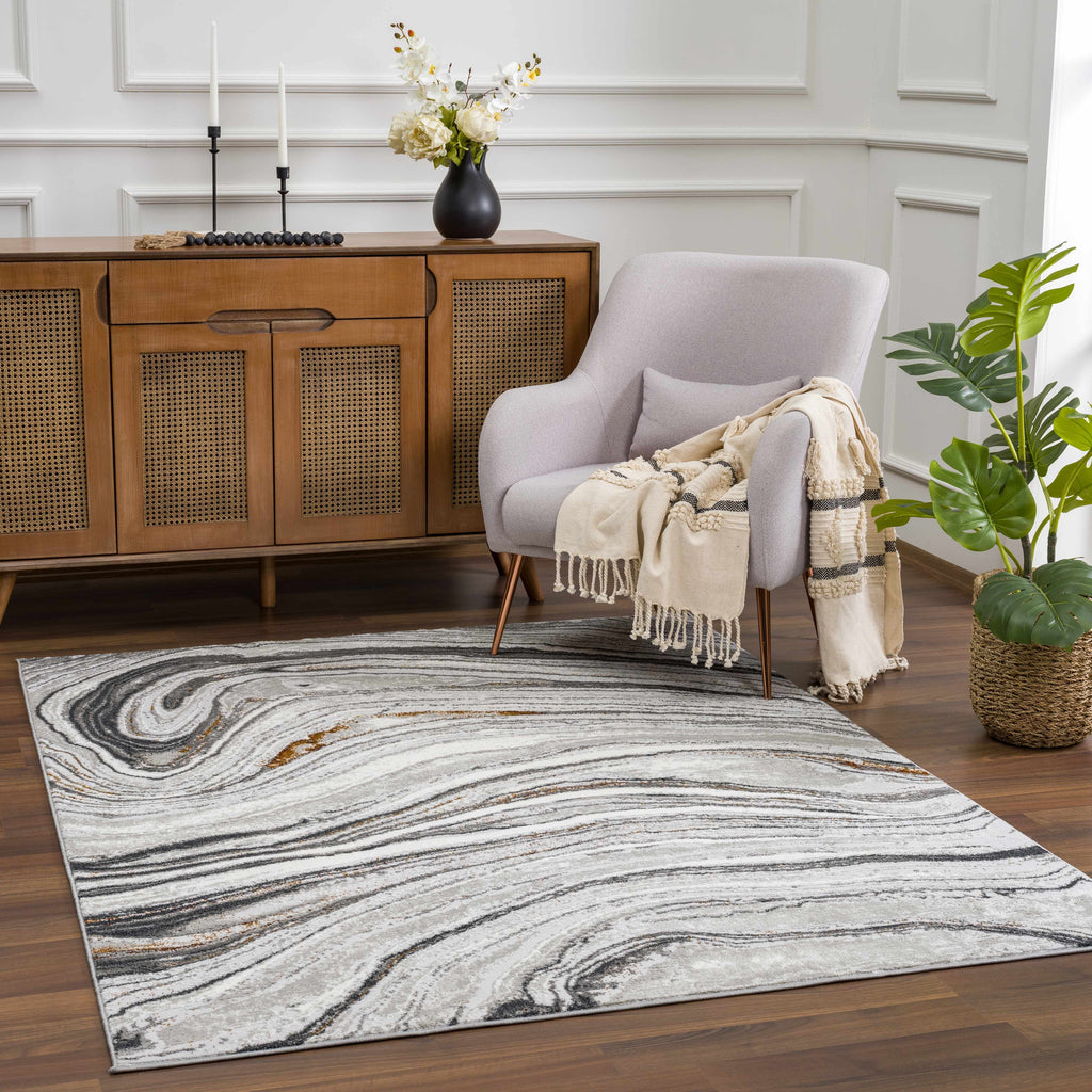 Live Marble Dark Gray Area Rug - Clearance