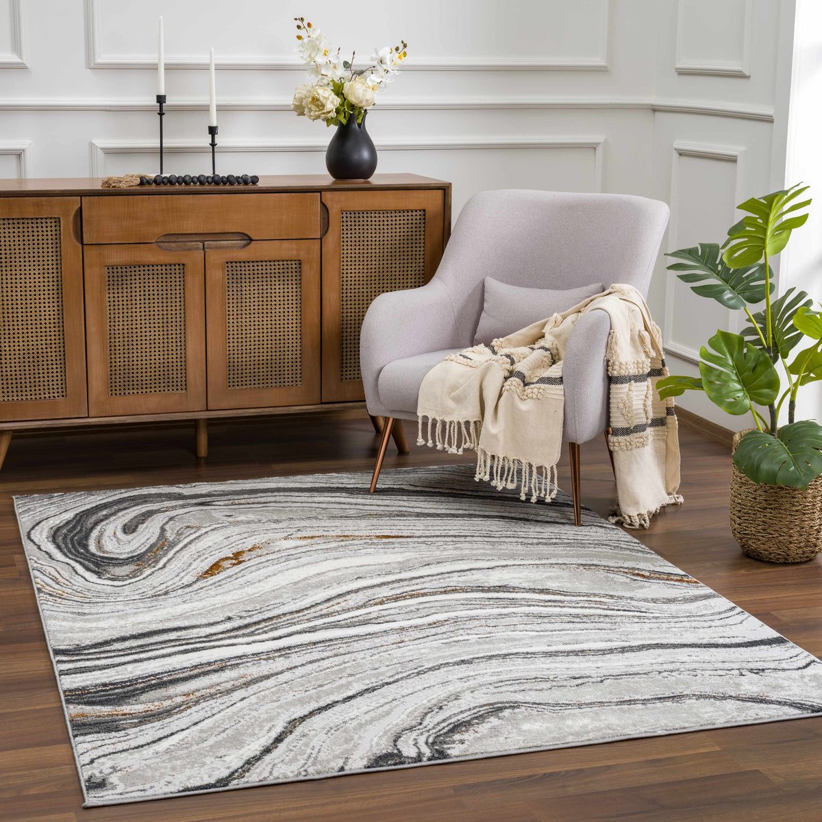 Live Marble Dark Gray Area Rug - Clearance