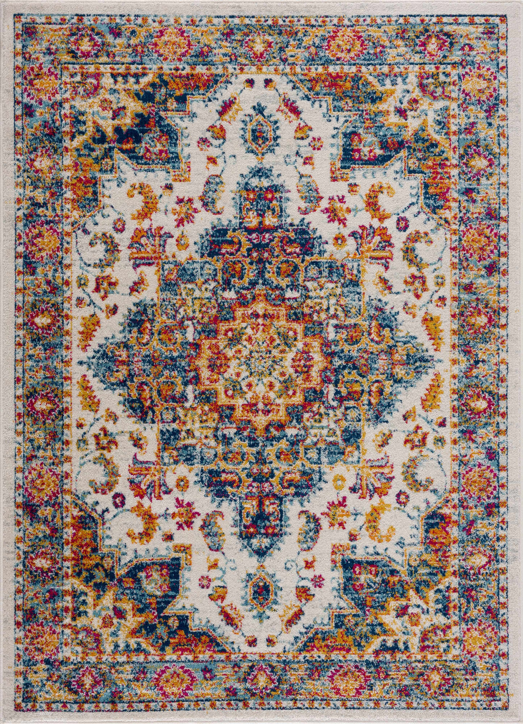 Istanbullu Blue & Orange Area Rug - Clearance